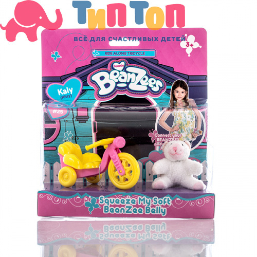 Игровой набор плюшевый "Котенок с велосипедом" B32011 Beanzeez