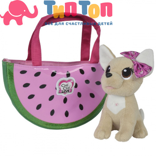 Мягкая игрушка Chi-Chi Love "Фруктовая мода" собачка с сумочкой