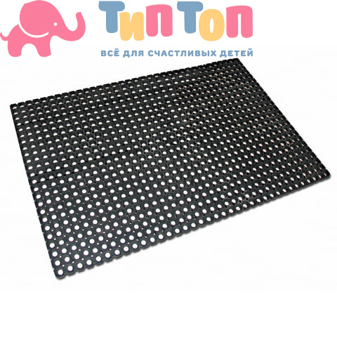 Коврик входной резиновый крупноячеистый грязезащитный 100х150 см, толщина 22 мм, черный, VORTEX