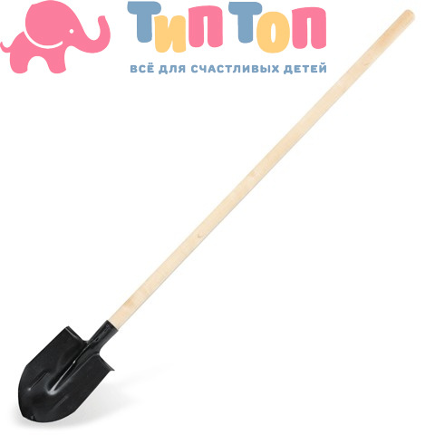 Лопата штыковая 20х28,5 см, с ребрами жесткости, высота 145 см, деревянный черенок, КМ000882