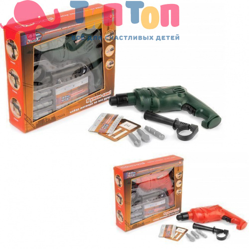 Игровой набор BeBoy инструментов "Я умею сам!" - Дрель с аксессуарами, красная