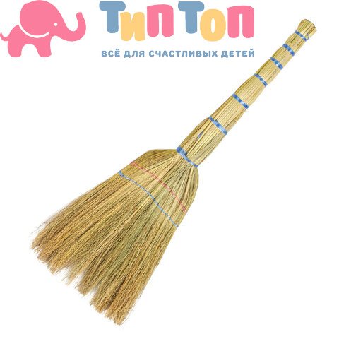 Веник сорго 2-х прошивной, ЛЮБАША "БЮДЖЕТ", 310-330 г, ширина метелки 26-28 см, длина 77 см