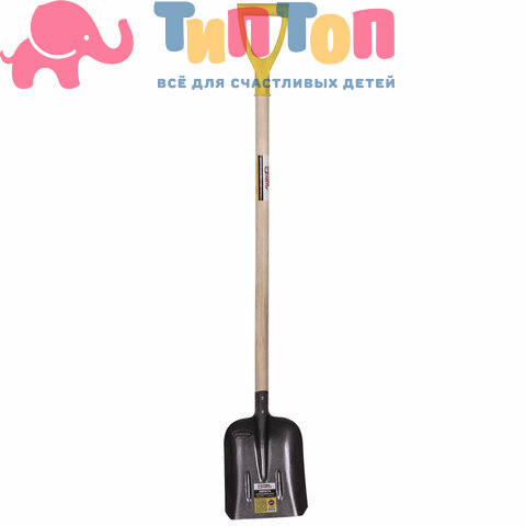 Лопата совковая из рельсовой стали ГРАНДМАСТЕР, 22х33 см, высота 130 см, деревянный черенок, 606554