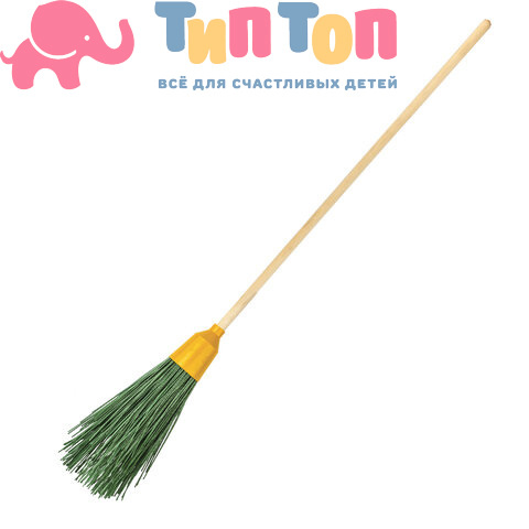 Метла синтетическая круглая "ПРИМА", 4 кольца, с черенком, 120 см, пластик, ЛАЙМА EXPERT, 605369