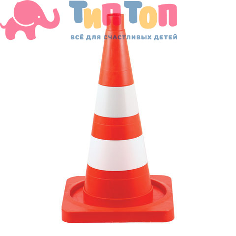 Конус сигнальный дорожный, мягкий, с белой и светоотражающей полосами, высота 520 мм, КС-2.6-П