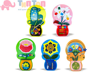 56994_Набор бизибордов «Мой сад» №2 (кактус, ромашка, роза, подсолнух, василёк) (1)