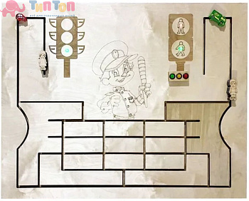 36468_Бизиборд со световыми эффектами «Правила движения со светофором»
