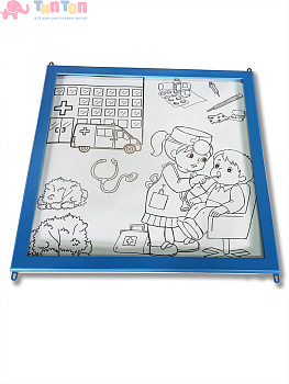 50384_Настенный модуль «Многоразовая раскраска» (75х75, цветная рама)