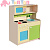 Игровая мебель "Кухня" мод.8 Корпус Дуб молочный, фасады Лайм, бежевые
